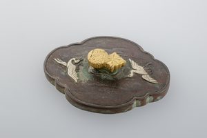 波涛形双鶴文文鎮