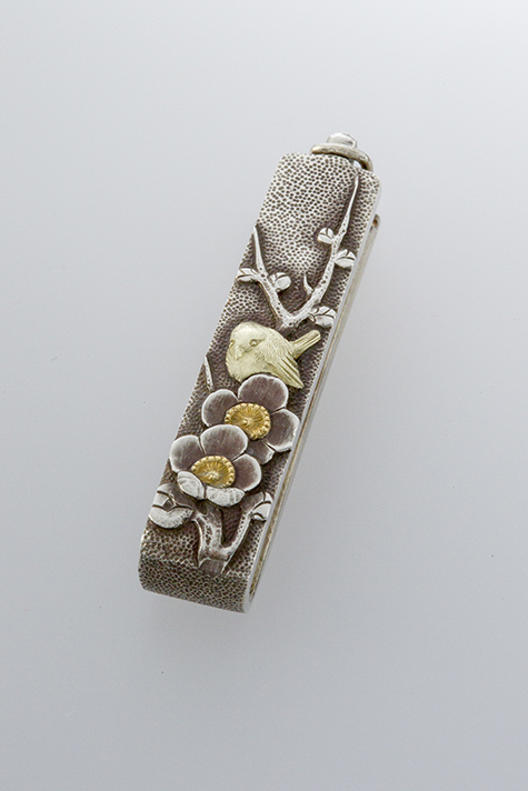 梅にメジロ文ピン